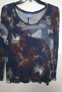 Simply Vera LP Blue Brown Top Petite